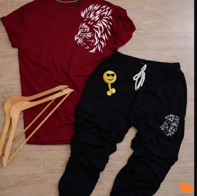 2 Pcs Men's Polyester Printed Track Suit